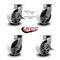 Service Caster 8'' Heavy Duty Semi Steel Cast Iron Caster Set 2 Swivel Lock 2 Brakes, 4PK CRAN-SCC-KP92S830-SSR-BSL-2-SLB-2 - alternate 5